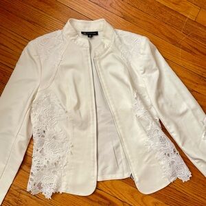INC International Concepts White Lace Blazer